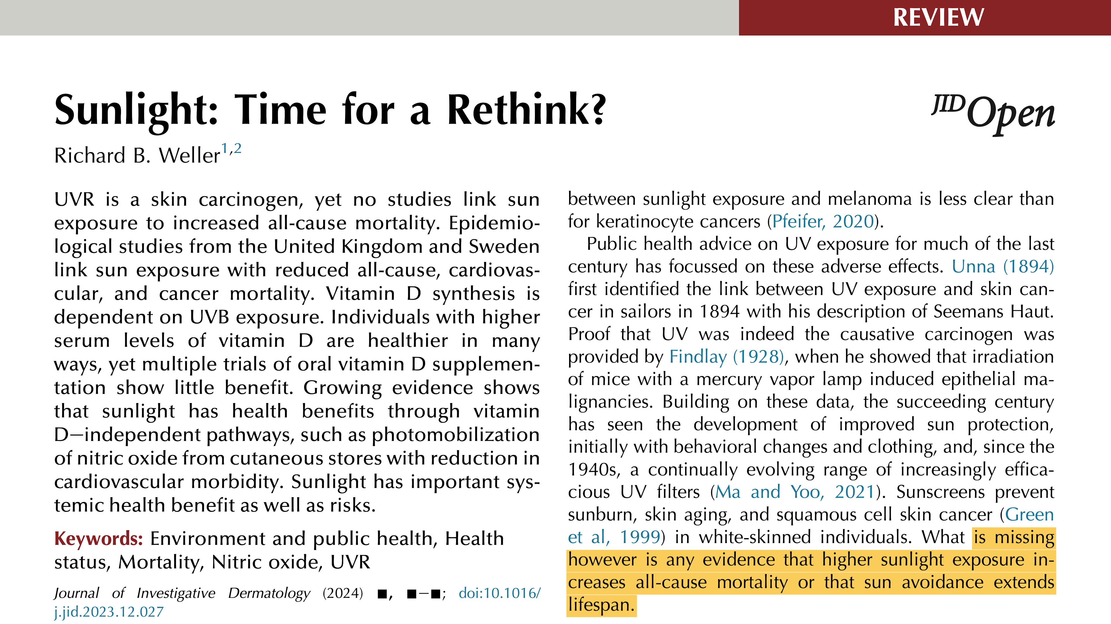 Summary: Sunlight, Time for a Rethink