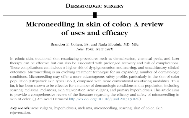 Summary: microneedling in skin of color